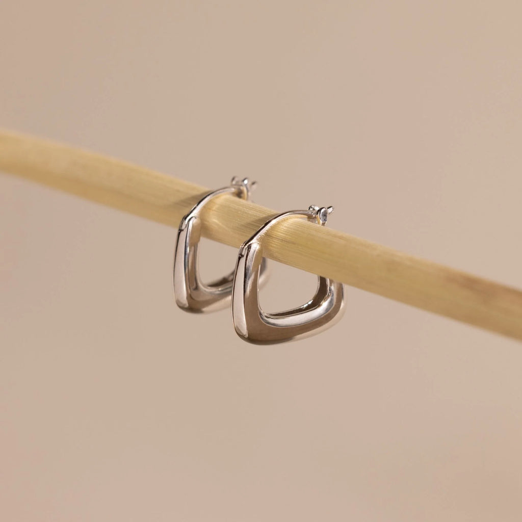 Bold Geometric Hoops Silver 18K Gold Plated
