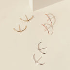 Diamonds Arc Studs Silver 18K Gold Plated