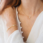Pave Heart Charm Necklace Silver 18K Gold Plated