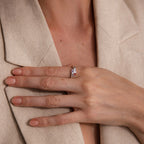 Toi et Moi Baguette Name Ring Silver 18K Gold Plated