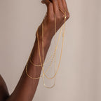Woven Chain Necklace  Silver 18K Gold Plated