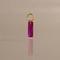 Skinny Baguette Ruby Charm Silver 18K Gold Plated