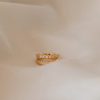 Diamond Pave Huggies Silver 18K Gold Plated