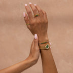 Emerald Scalloped Timepiece Silver 18K Gold Plated