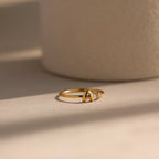 Bubble Initial Birthstone Ring Silver 18K Gold Plated