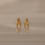 Amelia Duo Opal Huggies Silver 18K Gold Plated