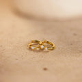 Dainty Opal Diamond Huggies Silver 18K Gold Plated