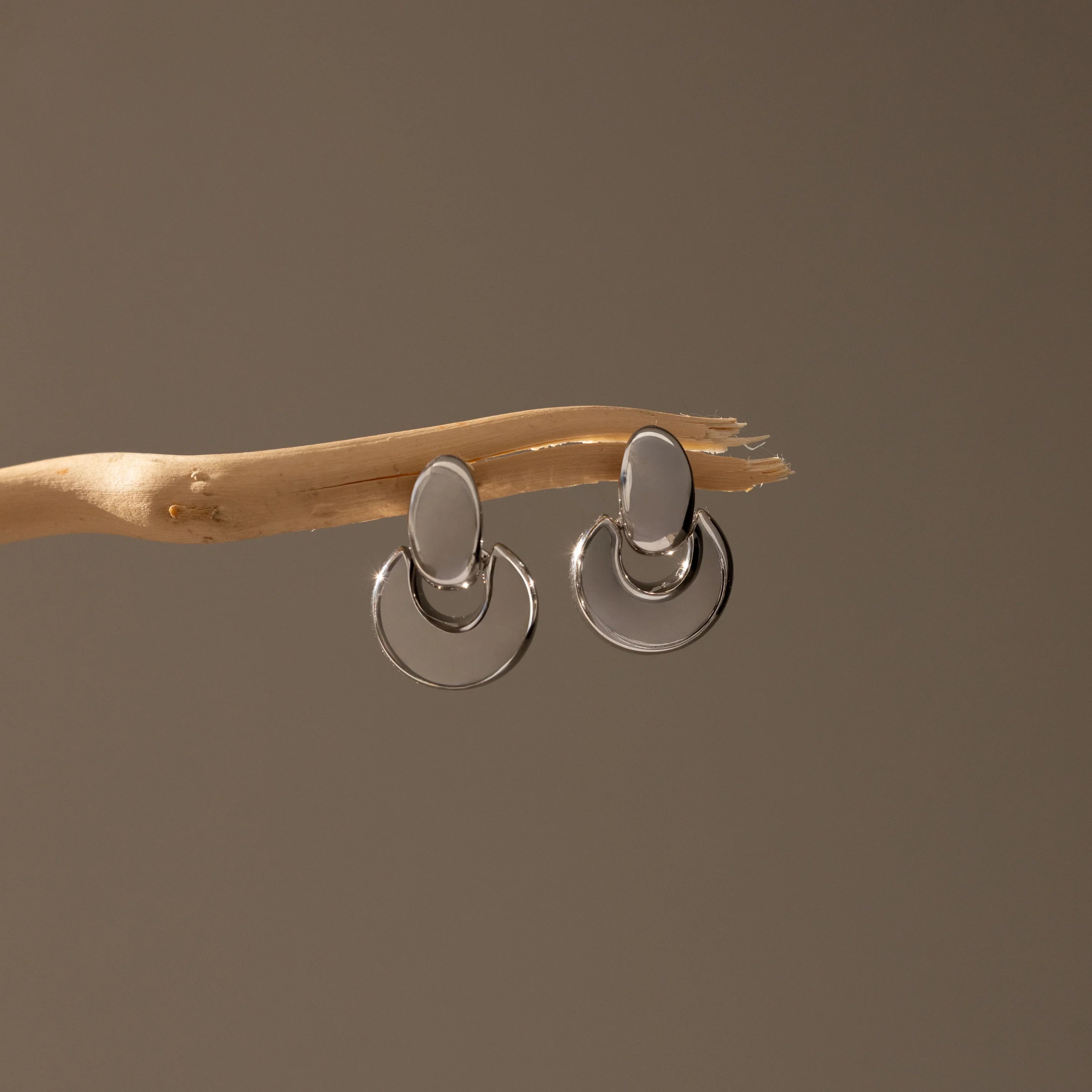 Eclipse Dome Studs Silver 18K Gold Plated