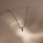 Dainty Bubble Letter Necklace Silver 18K Gold Plated
