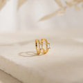 Diamond Pave Huggies Silver 18K Gold Plated
