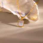 Serenity Mother of Pearl Necklace Silver 18K Gold Plated