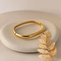 Square Bangle Silver 18K Gold Plated