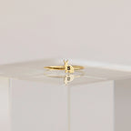 Pet Initial Ring Silver 18K Gold Plated