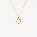 Pave Sun Charm Necklace Silver 18K Gold Plated