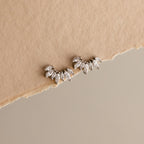 Marquise Cut Diamond Flatback Climbers Silver 18K Gold Plated