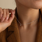 Marquise Diamond Pendant Necklace Silver 18K Gold Plated