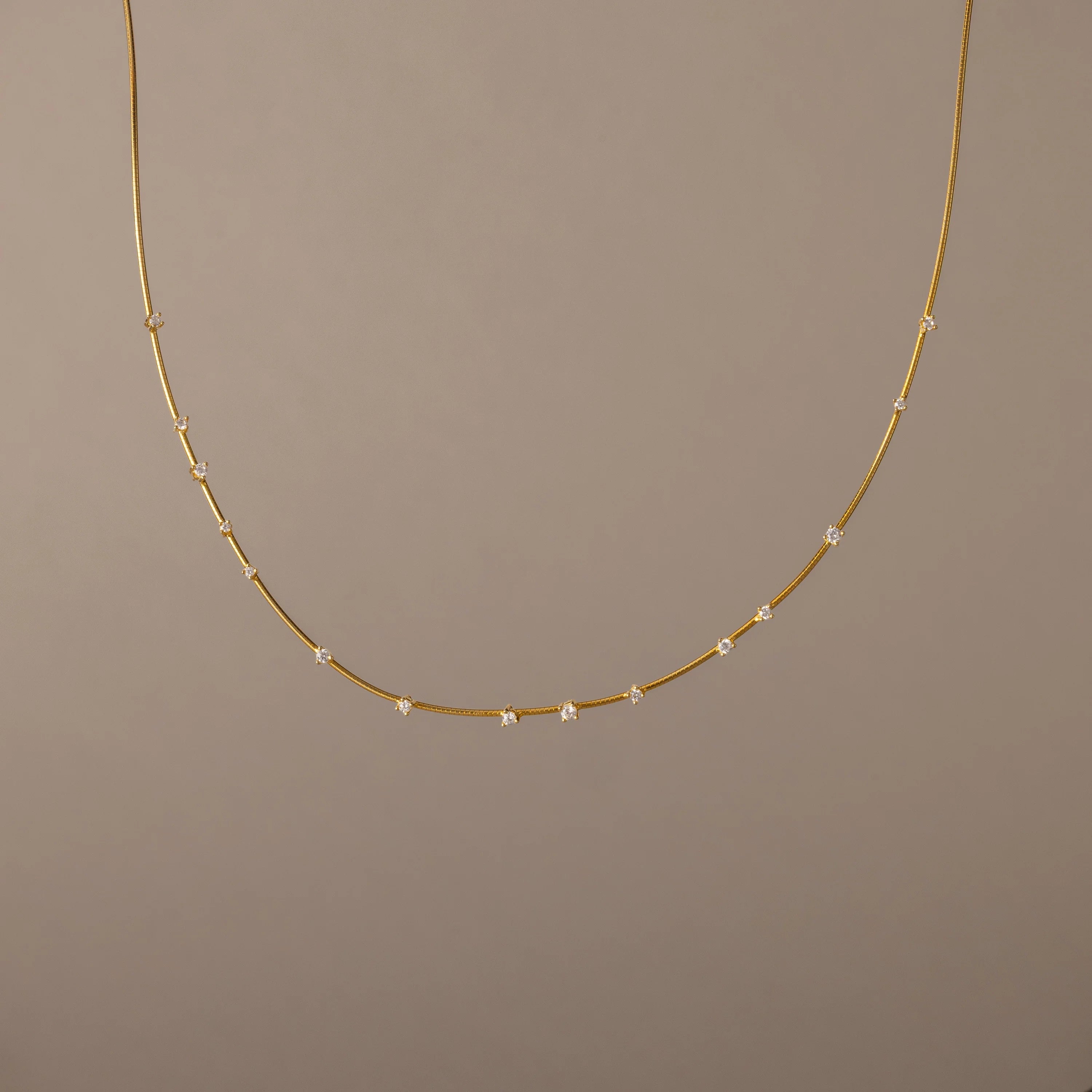 Sprinkle Diamond Necklace Silver 18K Gold Plated