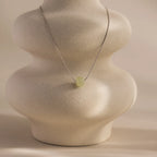 Jade Bead Necklace Silver 18K Gold Plated