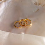 Pave  Emerald Charm Clip Silver 18K Gold Plated
