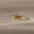 Jade Dewdrop Ring Silver 18K Gold Plated