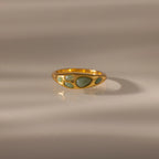 Jade Dewdrop Ring Silver 18K Gold Plated