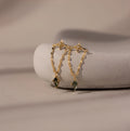 Agate Star Chain Earrings Silver 18K Gold Plated