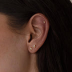 Marquise Opal Flat Back Studs Silver 18K Gold Plated