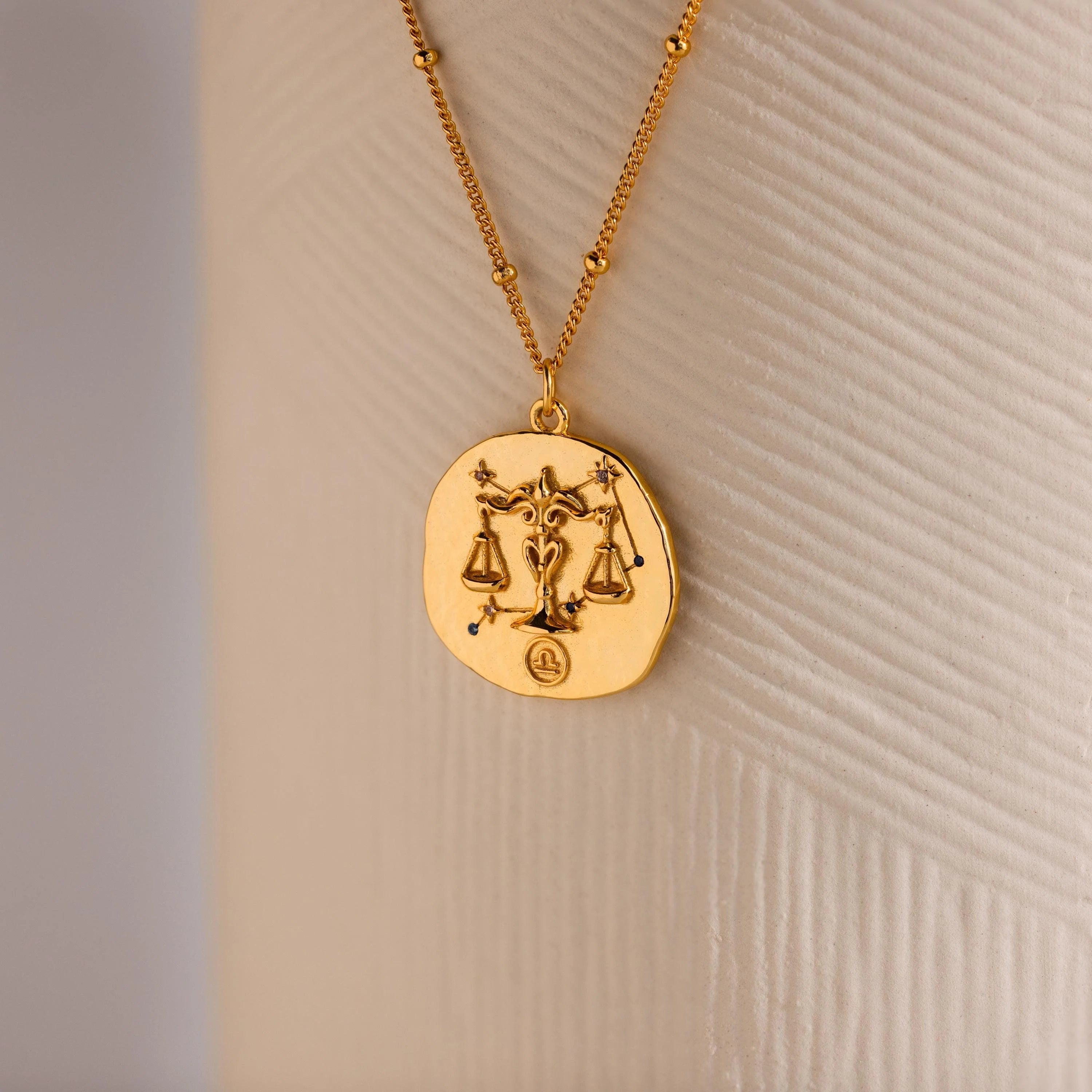 Zodiac Coin Necklace Silver 18K Gold Plated