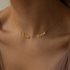 Mellow Multiple Name Necklace Silver 18K Gold Plated