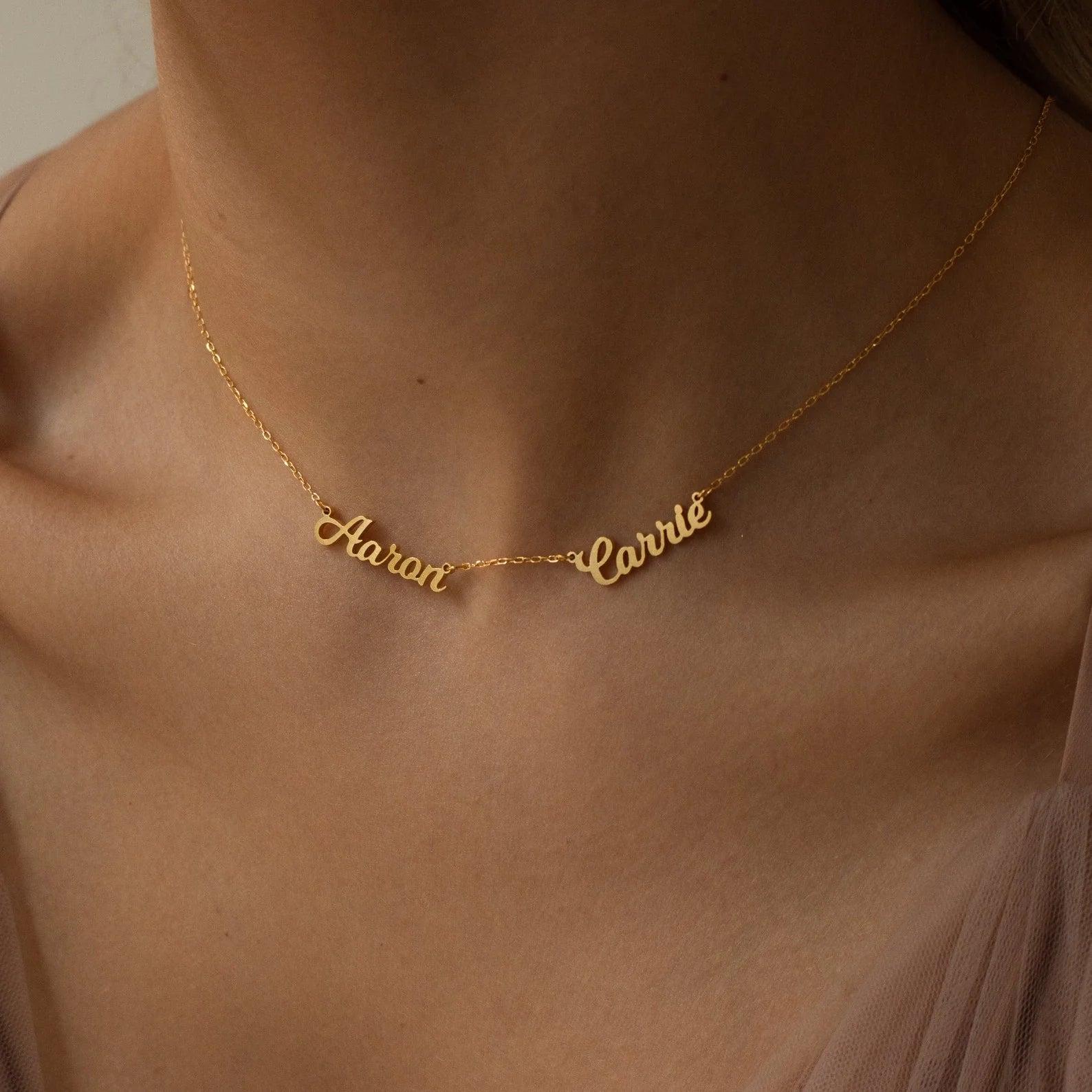 Mellow Multiple Name Necklace Silver 18K Gold Plated