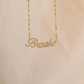 Elegant Pave Name Necklace Silver 18K Gold Plated