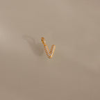 Diamond Pave Bubble Letter Charm Silver 18K Gold Plated
