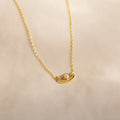 Diamond Pave Evil Eye Necklace Silver 18K Gold Plated
