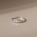 Diamond Art Deco Ring Silver 18K Gold Plated