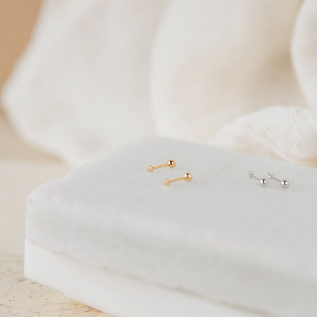 Tiny Cross Studs Silver 18K Gold Plated