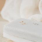 Tiny Cross Studs Silver 18K Gold Plated