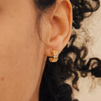 Maze Half Hoops Silver 18K Gold Plated