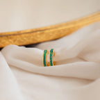 Opal Inlay Hoops Set Silver 18K Gold Plated