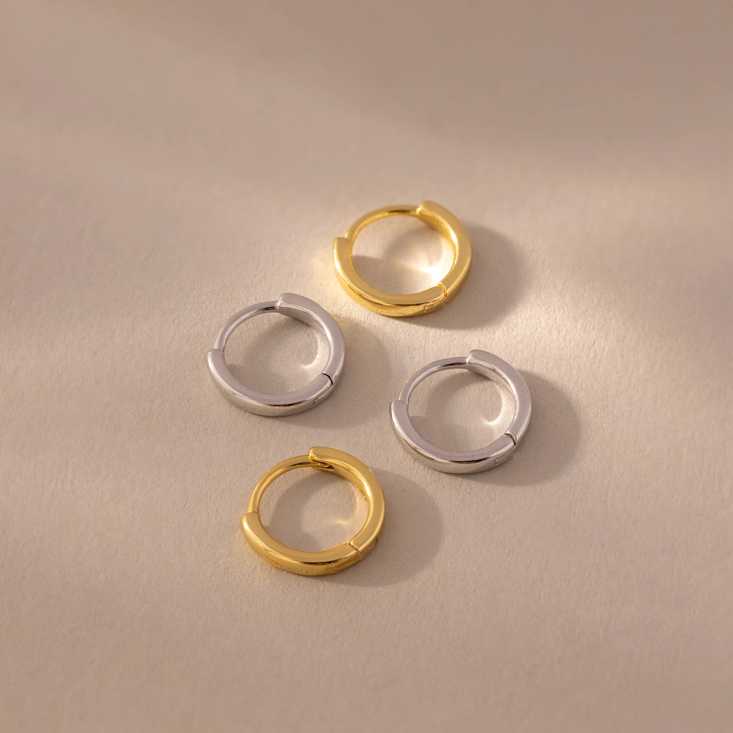 7mm Dainty Huggies Silver 18K Gold Plated