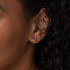 Beaded Herkimer Studs Silver 18K Gold Plated