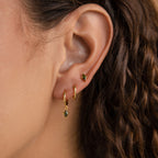 Peridot Earrings Set Silver 18K Gold Plated