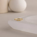 Topaz Dainty Baguette Ring Silver 18K Gold Plated