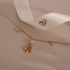 Diamond Christmas Tree Necklace Silver 18K Gold Plated