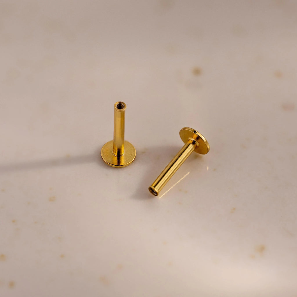 Flatback Posts Silver 18K Gold Plated
