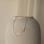 Carrie Box Chain Multiple Name Necklace Silver 18K Gold Plated