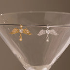 Diamond Angel Wing Charm Silver 18K Gold Plated