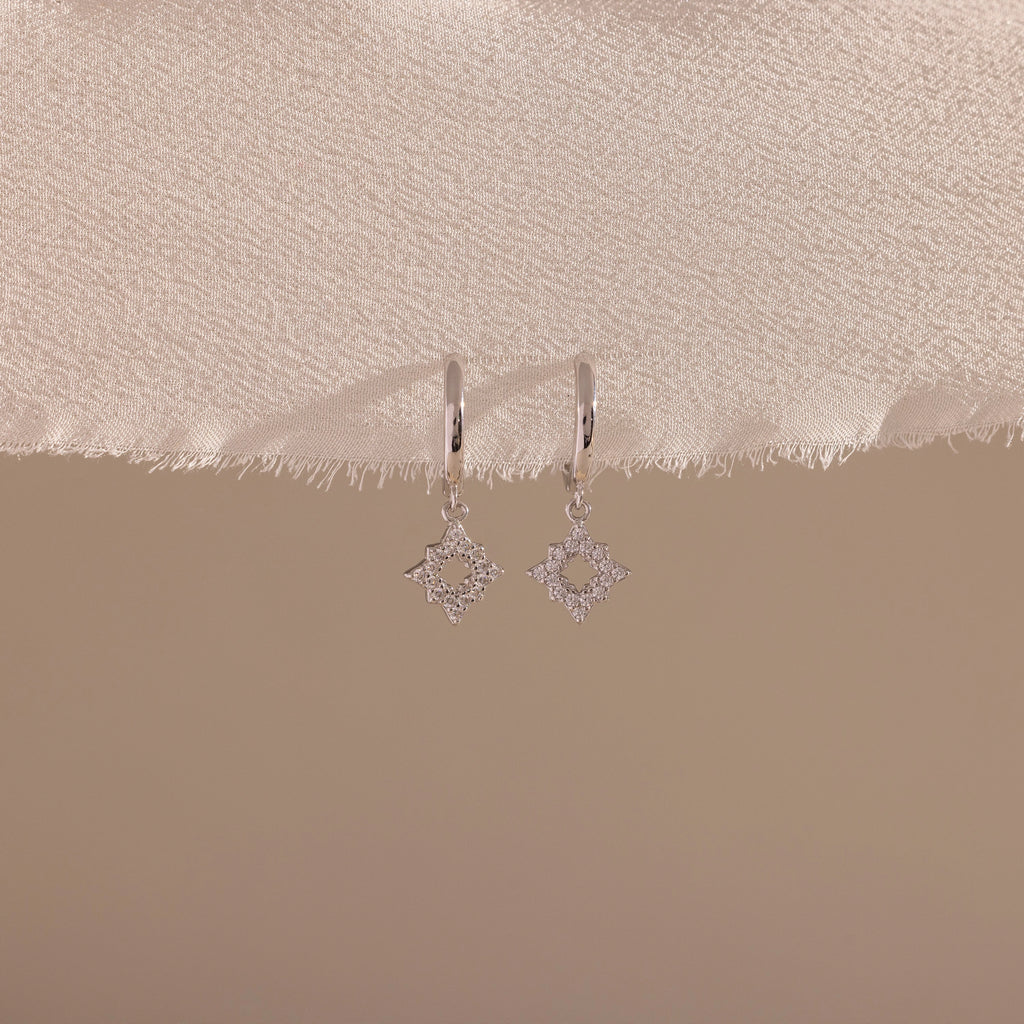 Twilight Star Drop Earrings Silver 18K Gold Plated