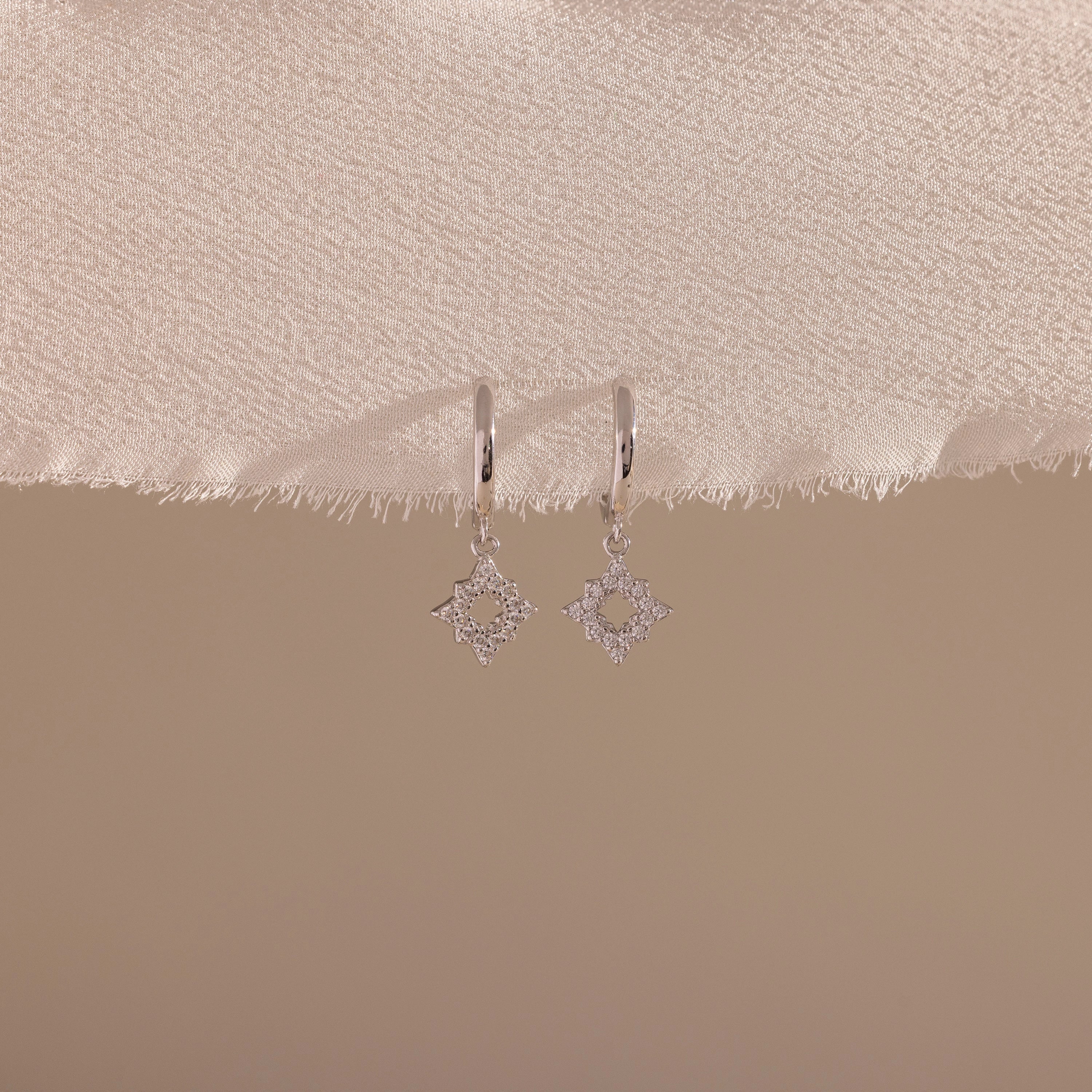Twilight Star Drop Earrings Silver 18K Gold Plated