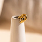 Chunky Double Hoops Silver 18K Gold Plated