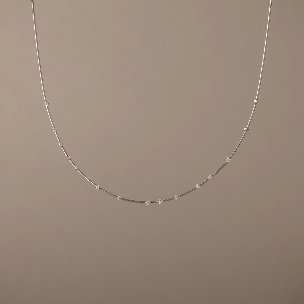 Sprinkle Diamond Necklace Silver 18K Gold Plated
